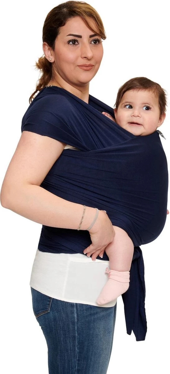 Baby Garden Draagdoek Donkerblauw - Ergonomisch - Original - Gratis Slabbetje - Afbeelding 6