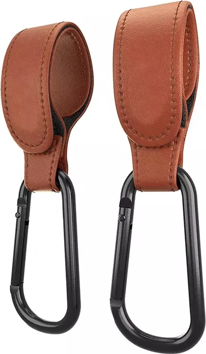 Jinius ® - Boodschappen Haak - Kinderwagen Tassenhaakjes - Haakjes Voor Tassen - Buggy Haakjes - Bruin - Set Van 2 3 Jinius ® - Boodschappen Haak - Kinderwagen Tassenhaakjes - Haakjes Voor Tassen - Buggy Haakjes - Bruin - Set Van 2