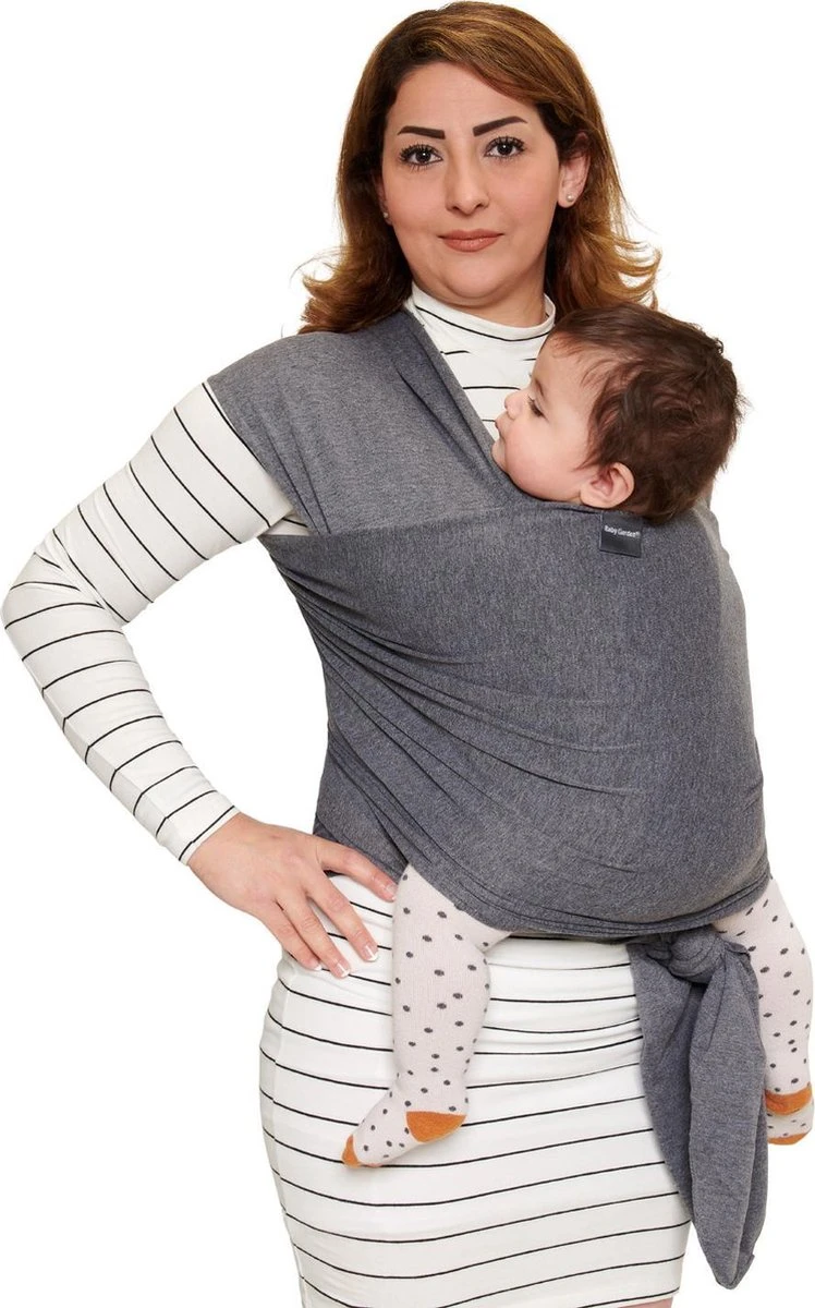 Baby Garden Draagdoek Grijs - Ergonomisch - Original - Inclusief Slabbetje - Afbeelding 10