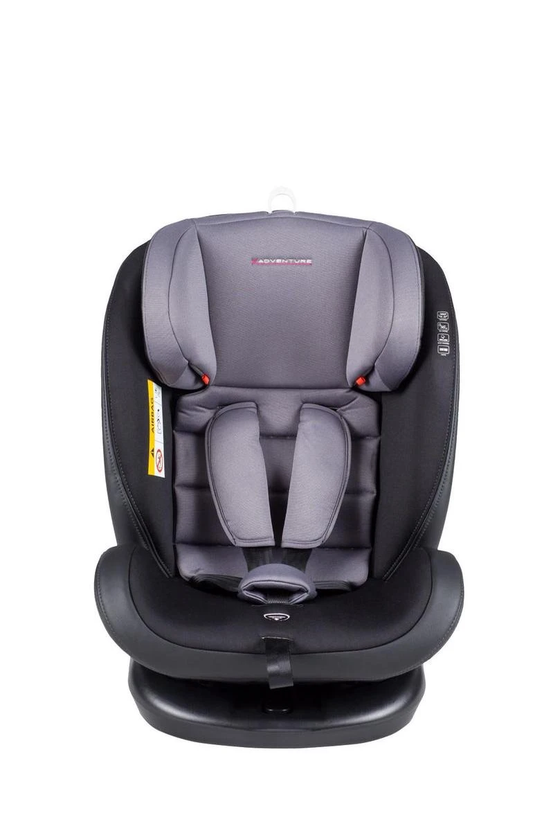 X Adventure Quickfix Meegroei Autostoel Groep 0/1/2/3 - 360 Graden Draaibaar - Grijs - Afbeelding 5
