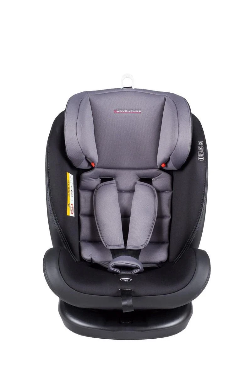X Adventure Quickfix Meegroei Autostoel Groep 0/1/2/3 - 360 Graden Draaibaar - Grijs - Afbeelding 8