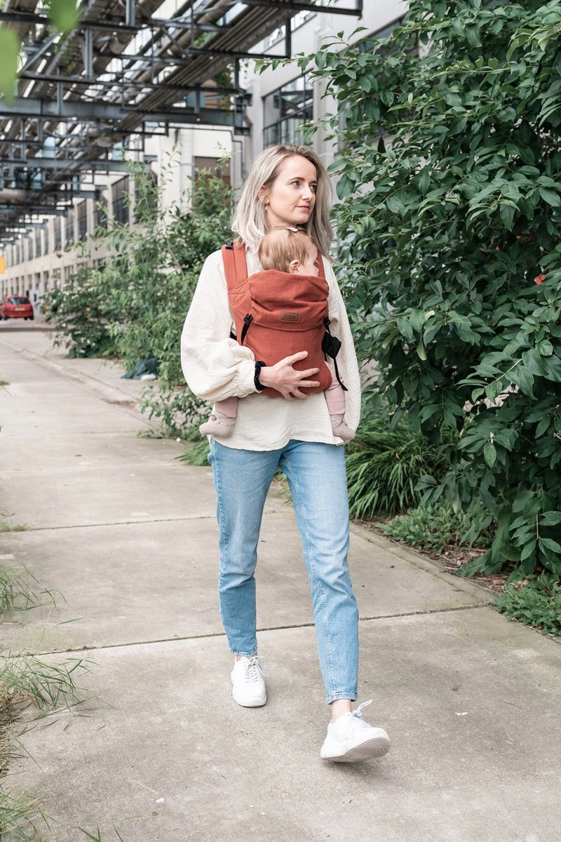 ByKay - Draagzak - Click Carrier Classic - Linnen Rusty Brown - Afbeelding 3