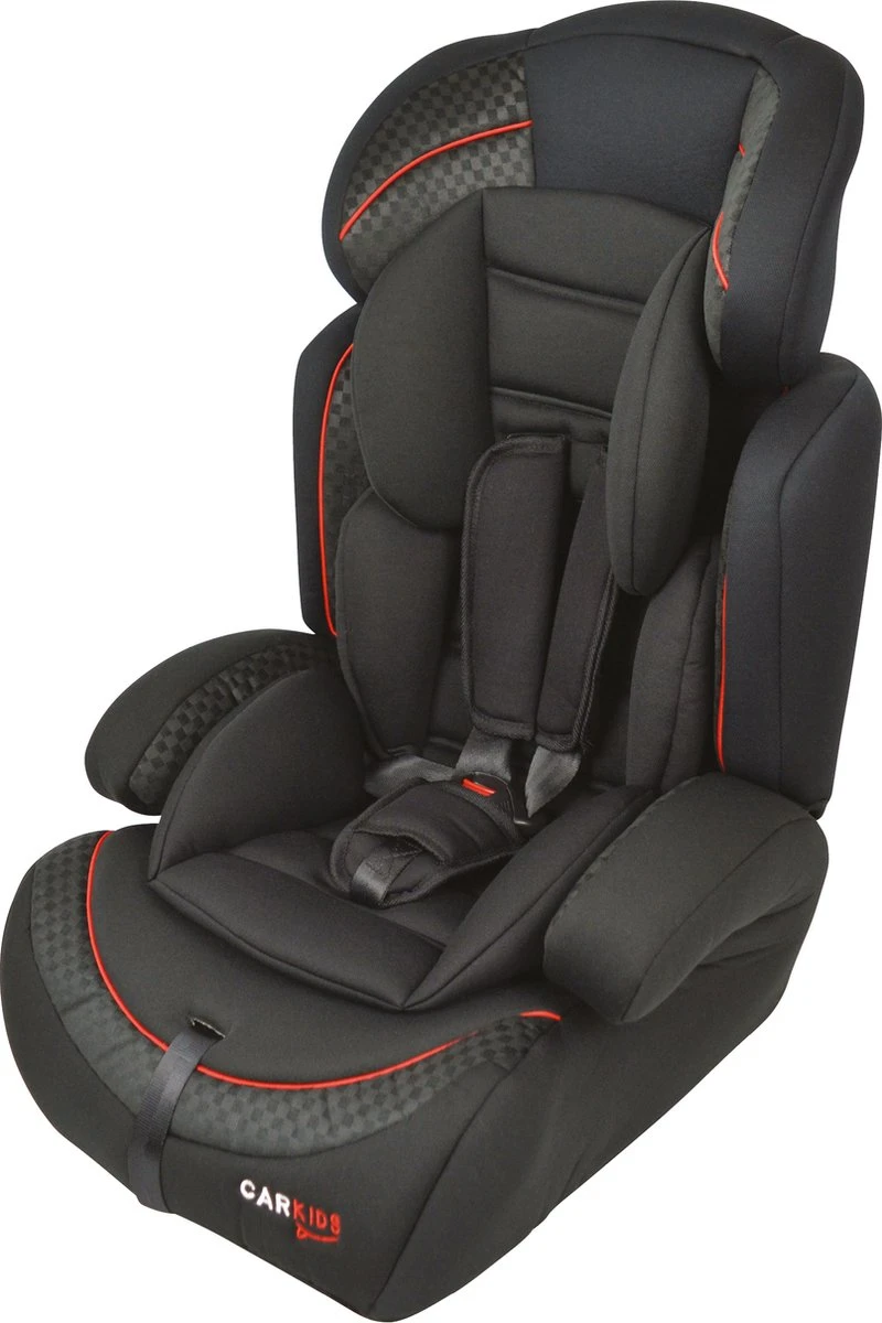 Carkids Verstelbaar Kinderautostoeltje Zwart En Rood | Kinderautostoel Groep 1-2-3 | Kinderen Van 9 Maanden-12 Jaar | 9-36 Kg - Afbeelding 2