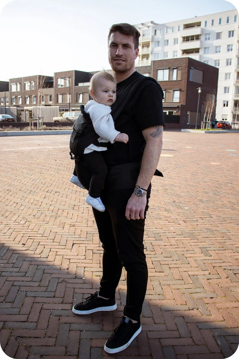 Deryan Pack Luxe Ergonomische Draagzak - Babydrager + Opbergvakjes - Zwart - Afbeelding 14