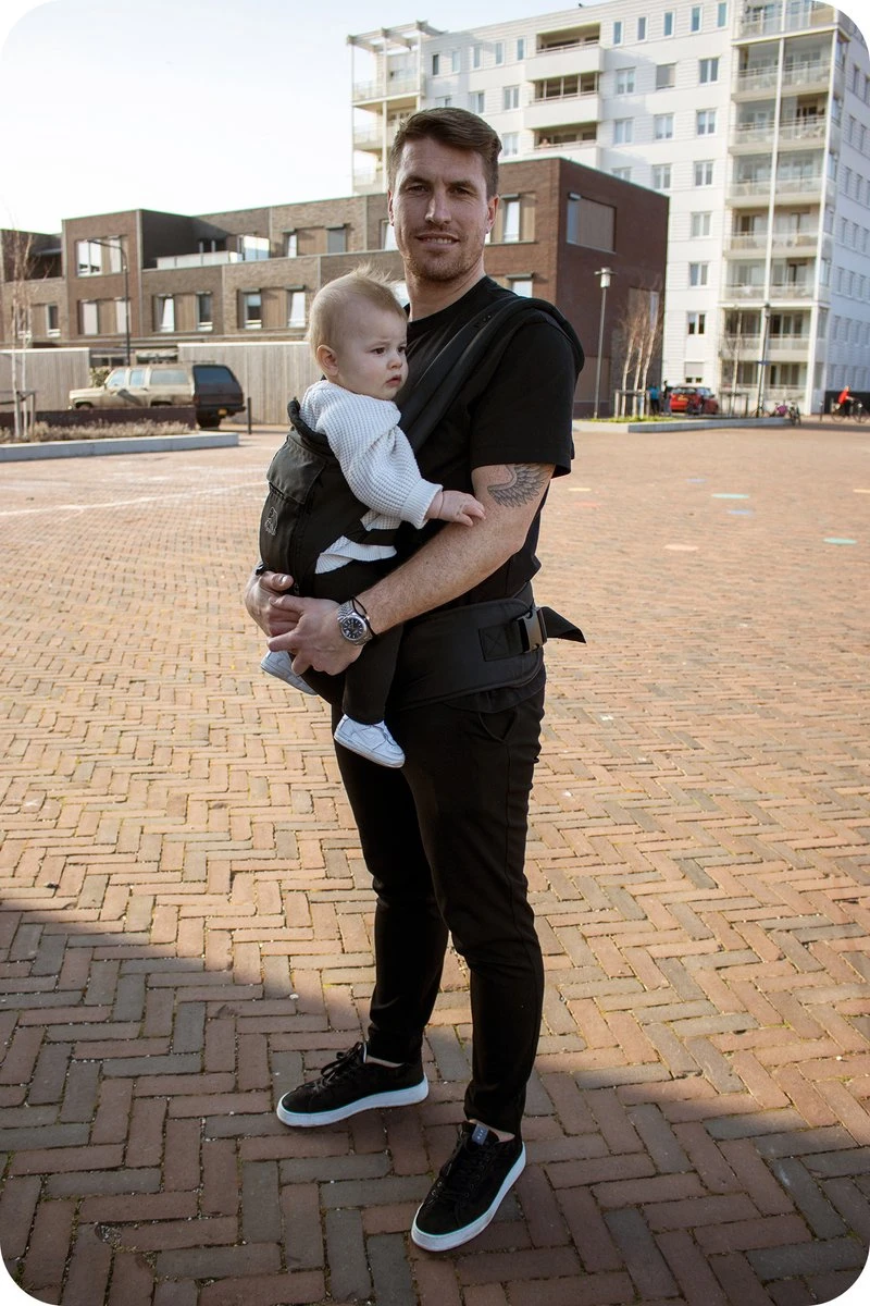 Deryan Pack Luxe Ergonomische Draagzak - Babydrager + Opbergvakjes - Zwart - Afbeelding 16