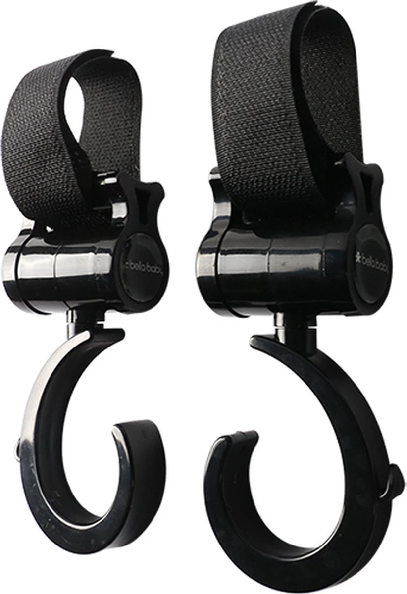 Merkloos Kinderwagen Haakjes - Boodschappentassen Ophangen - Buggy Clipjes - 2 Stuks