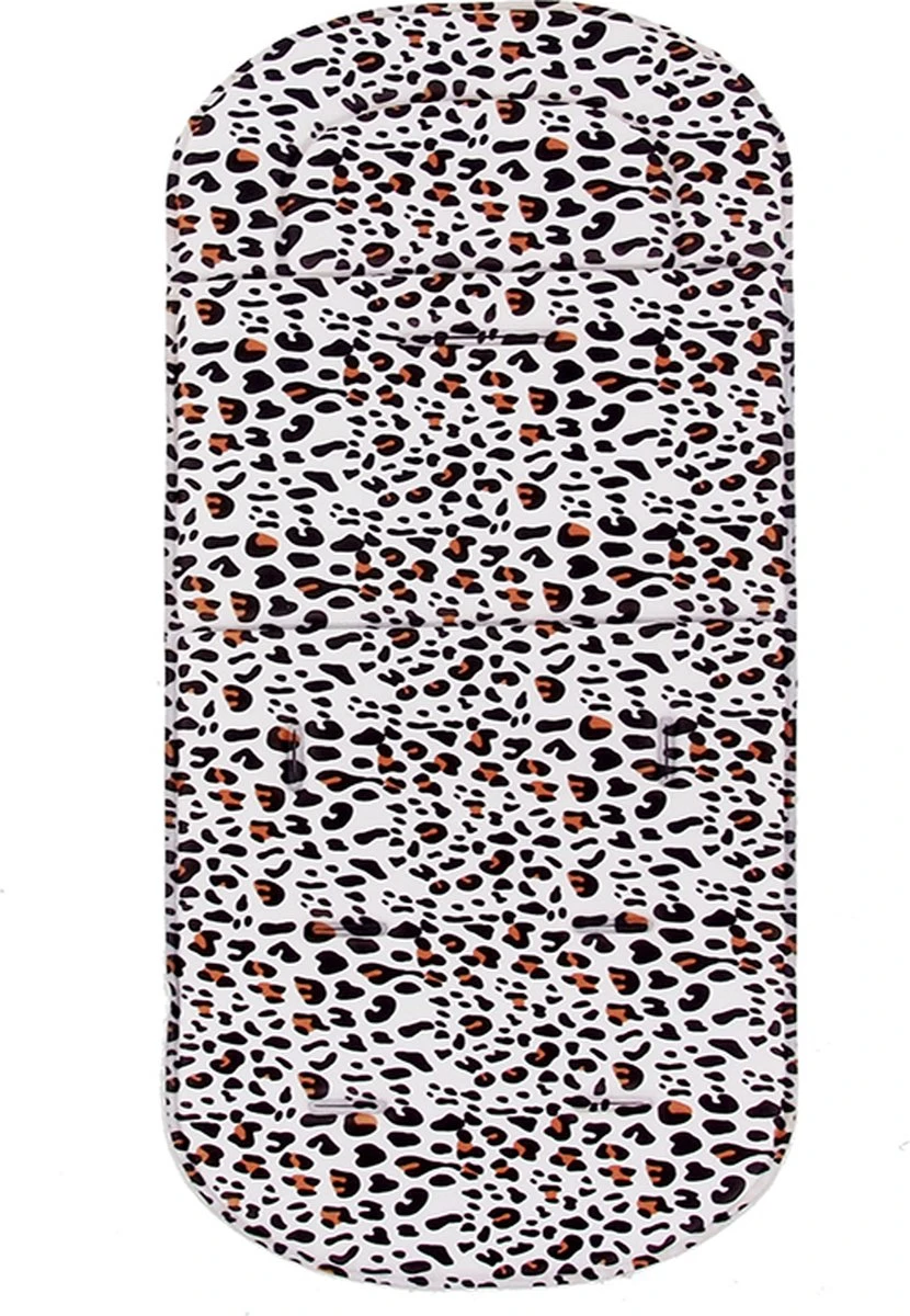Merkloos Allernieuwste Buggy Inleg Kussen Panter Print - Tweezijdig Bruikbaar - Kinderwagen - Kinderstoel Hoes - Wasbaar - Afbeelding 2