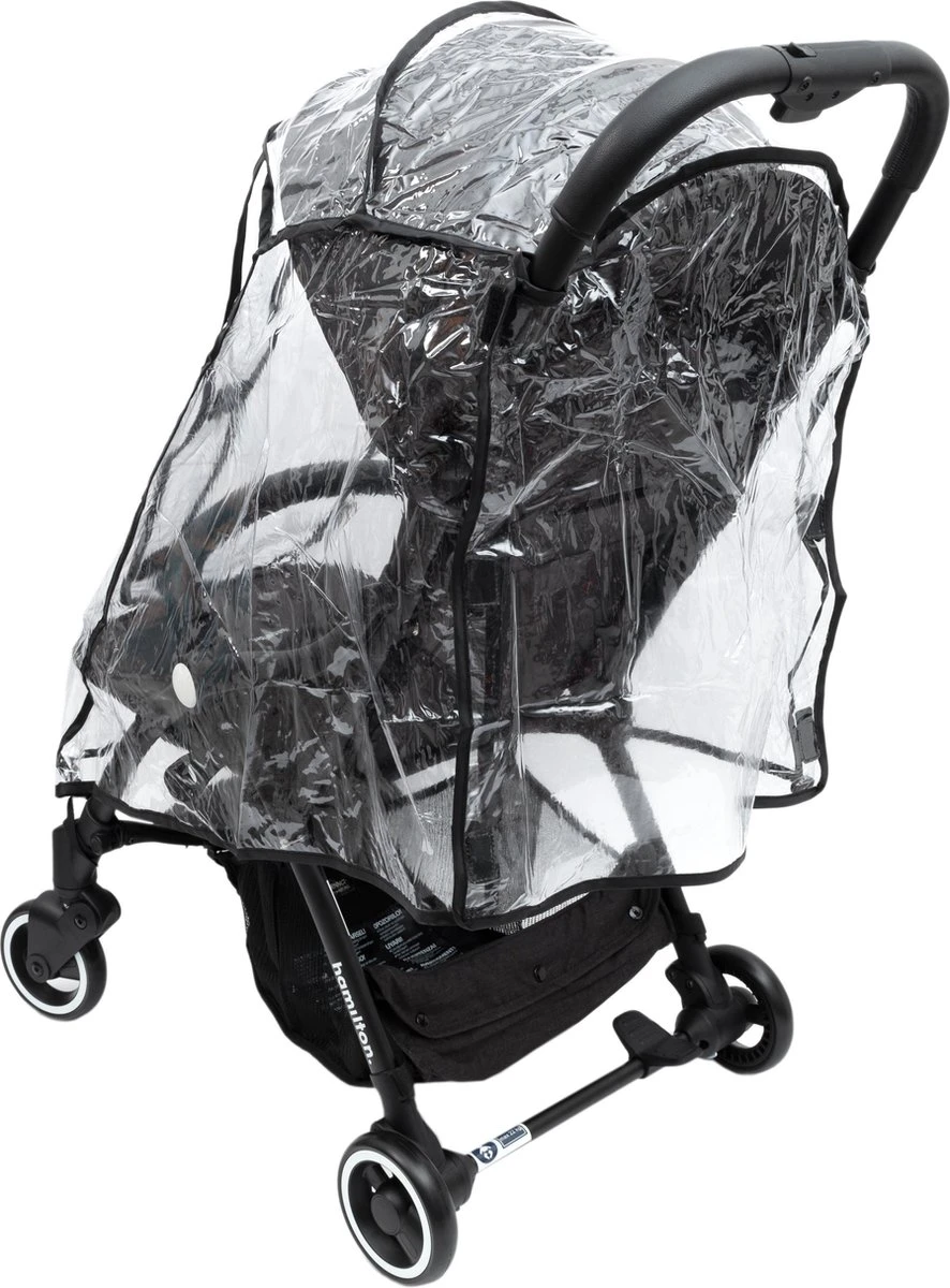 Hamilton By Yoop Buggy Regenhoes - Waterdicht Winddicht En Stofdicht Regenscherm Met Klittenbandsluiting - Transparant Weerschild Kinderwagen - Afbeelding 5