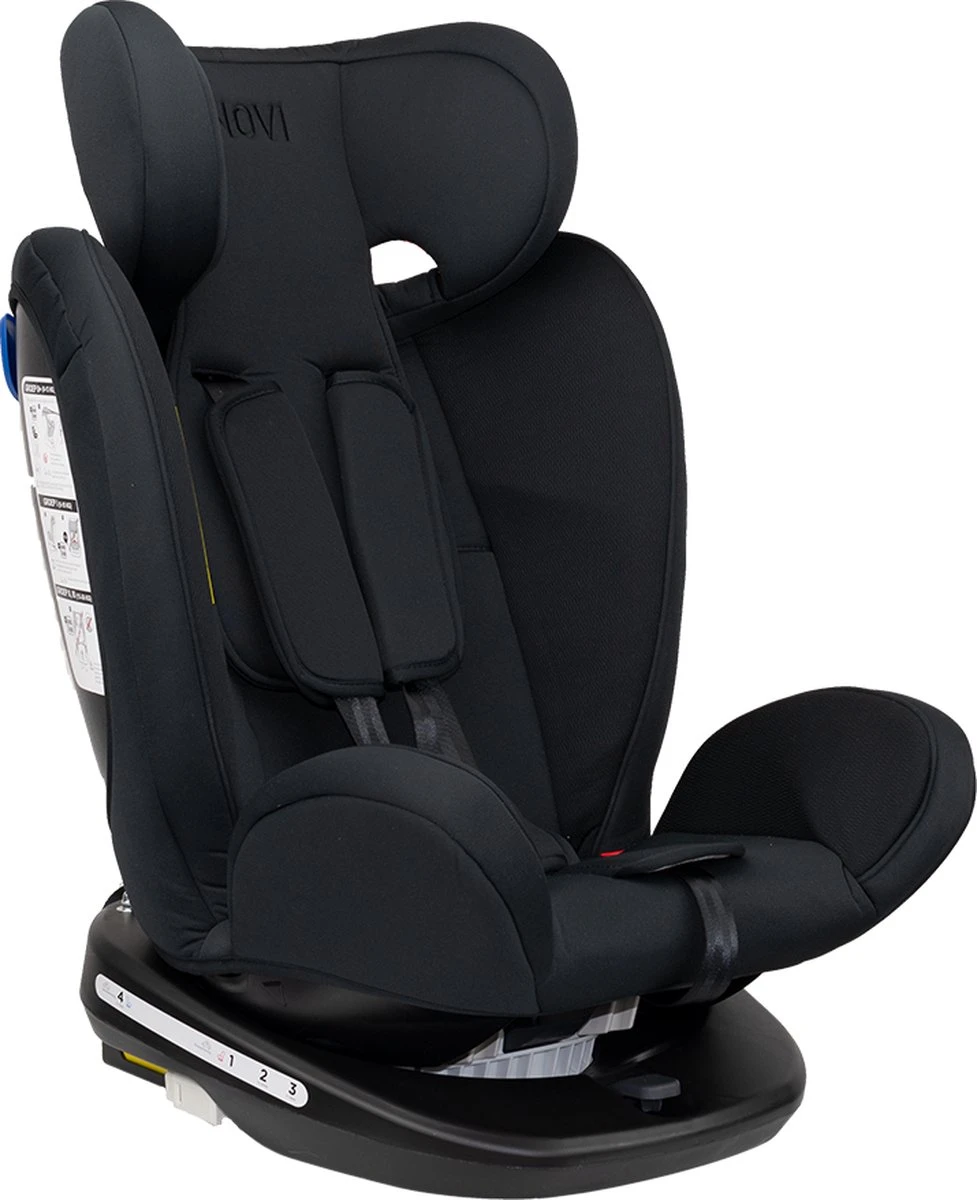 Autostoel Novi Baby® Goliath Premium 0-1-2-3 Isofix Rotation All Black - Afbeelding 4